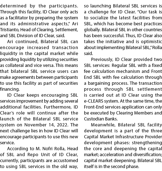 determined by the participants. Through this facility, ID Clear only acts as a facilitator by preparing the system an...