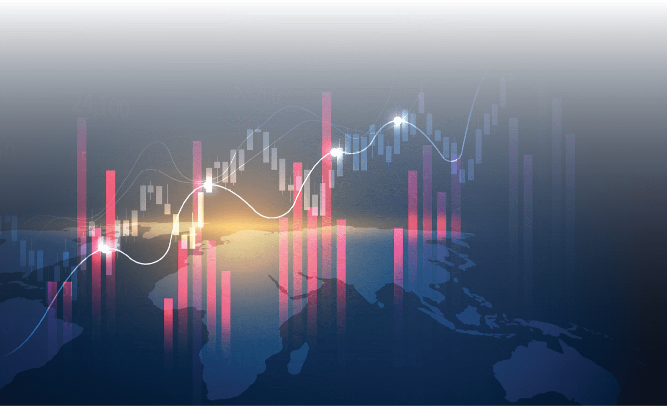 World business graph or chart stock market or forex trading graph in graphic concept suitable for financial investment or Economic trends business,graph candlestick,Abstract background.