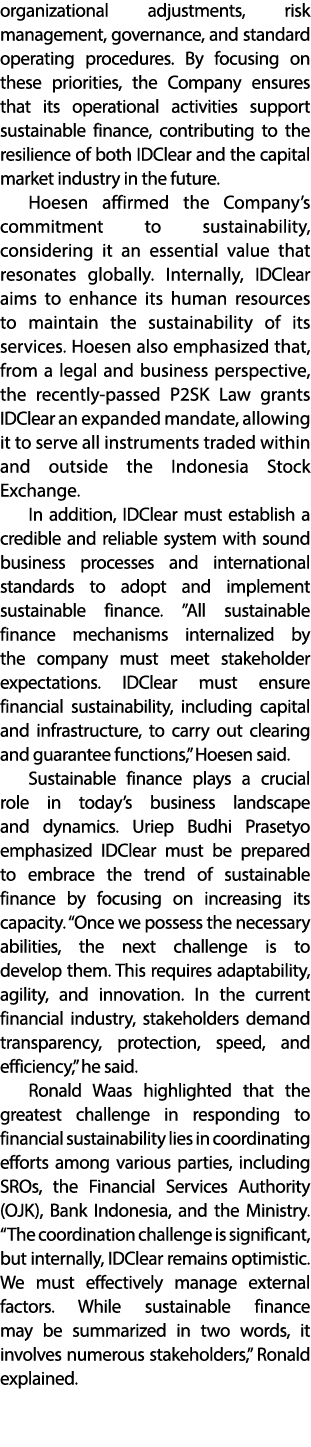 organizational adjustments, risk management, governance, and standard operating procedures. By focusing on these prio...