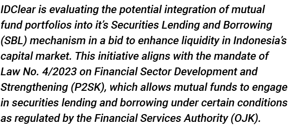 IDClear is evaluating the potential integration of mutual fund portfolios into it’s Securities Lending and Borrowing ...