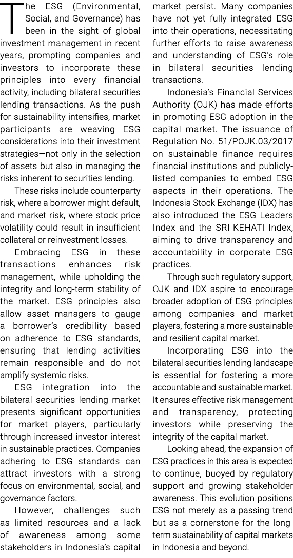 The ESG (Environmental, Social, and Governance) has been in the sight of global investment management in recent years...