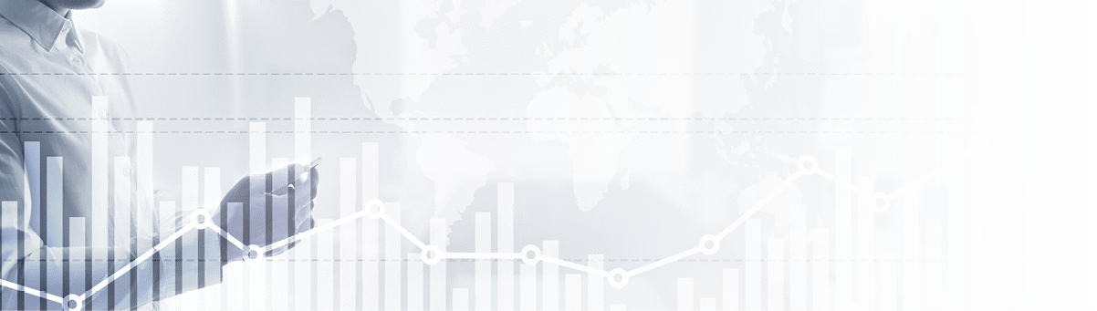 Double exposure global world map on business financial stock market trading background