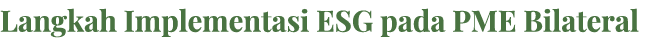 Langkah Implementasi ESG pada PME Bilateral