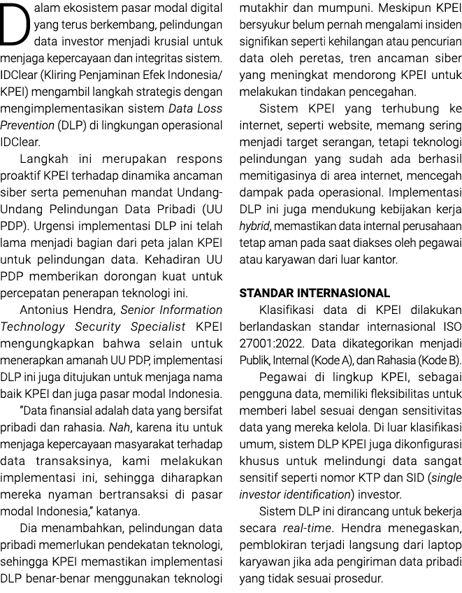 Dalam ekosistem pasar modal digital yang terus berkembang, pelindungan data investor menjadi krusial untuk menjaga ke...