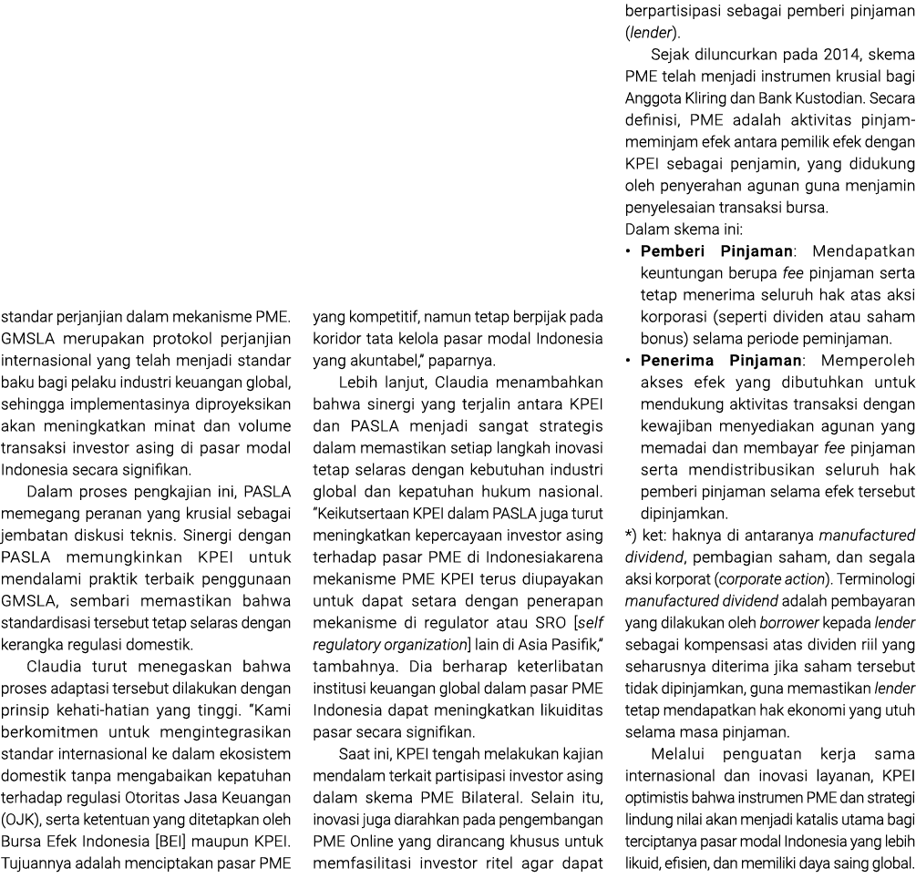 standar perjanjian dalam mekanisme PME. GMSLA merupakan protokol perjanjian internasional yang telah menjadi standar ...