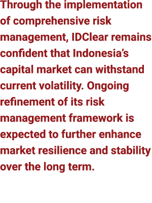 Through the implementation of comprehensive risk management, IDClear remains confident that Indonesia’s capital marke...
