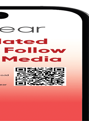 A red and white cell phone displays an advertisement for a company called ID Clear. The advertisement is displayed in a red and white color scheme, with the company's name and logo prominently featured. The advertisement is displayed in a square format, with the company's name and logo taking up a significant portion of the screen. AI generated content