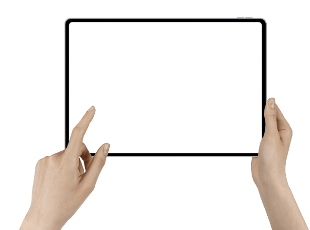a tablet in a hand