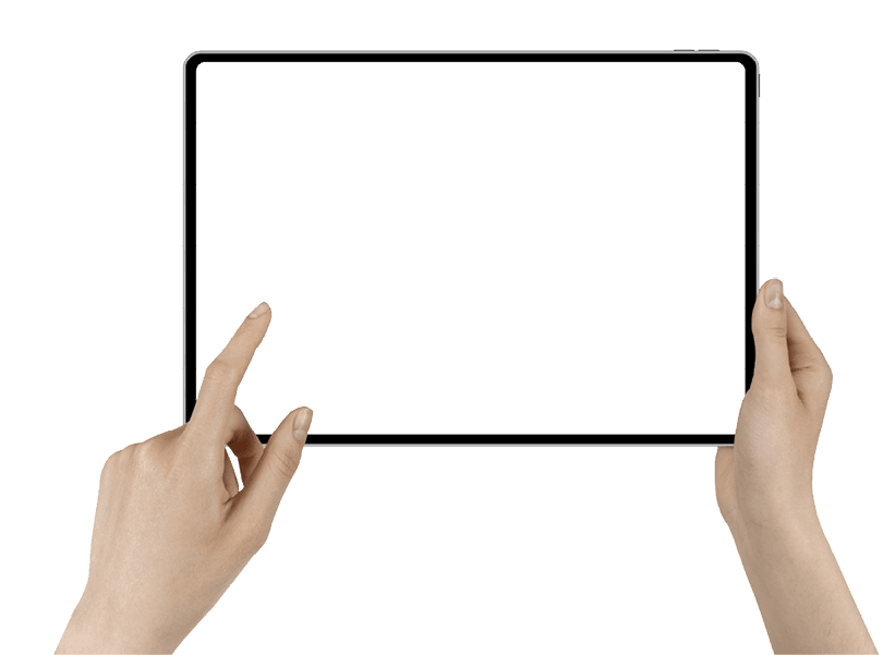 a tablet in a hand