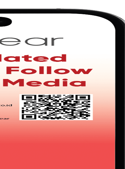 A red and white cell phone displays an advertisement for a company called ID Clear. The advertisement is displayed in a red and white color scheme, with the company's name and logo prominently featured. The advertisement is displayed in a square format, with the company's name and logo taking up a significant portion of the screen. AI generated content